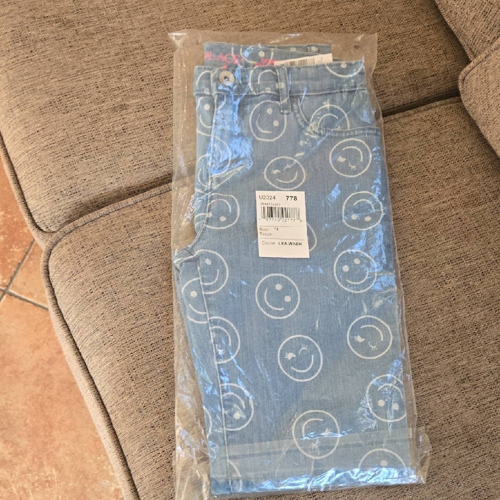 Blue Smiley Face Jeans